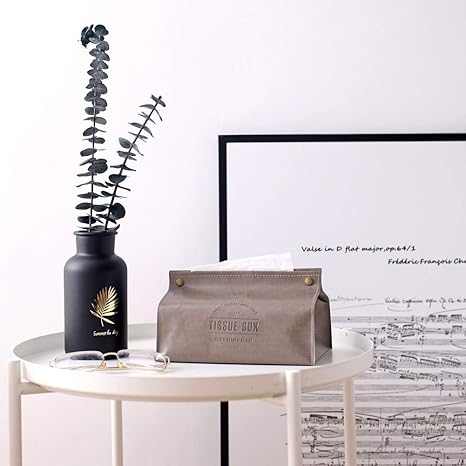 Amazon ティッシュケース フェイクレザー 合皮製 高級革 ティッシュホルダー 車用 ティッシュカバー 防水 シンプル ティッシュボックス おしゃれ 北欧 シンプルホームオフィス用 グレー ティッシュケース ホルダー オンライン通販