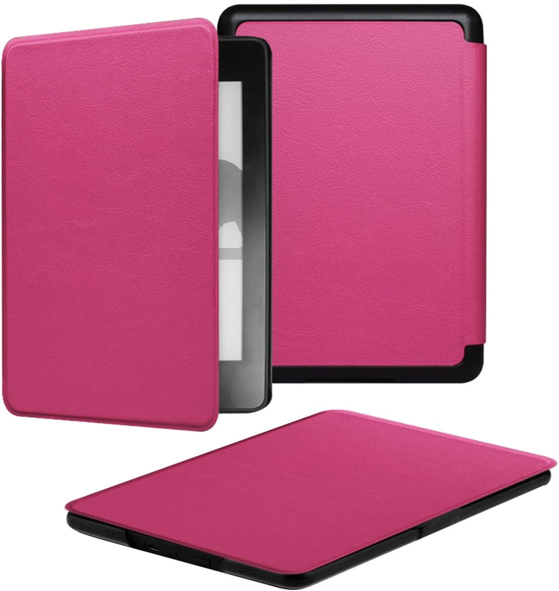 YYS Case for Kindle Paperwhite Prior to 2018 E-Reader - Durable Leather Cover with Auto Wake/Sleep, Only Suitable for Model DP75SDI or EY21, Rose Red