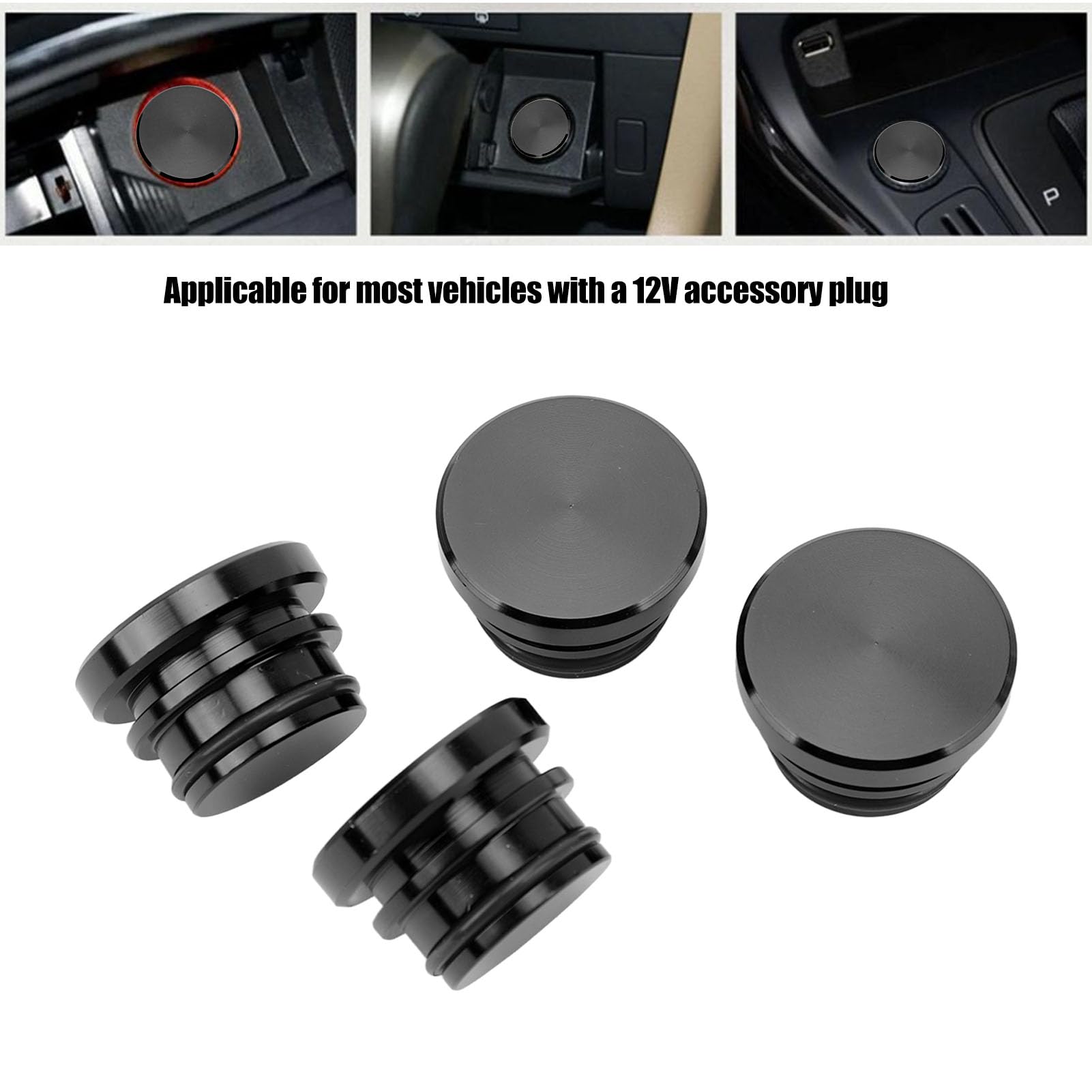 Tappo Copri Presa Accendisigari Auto Universale In Alluminio, Antipolvere E Impermeabile, 12V, Colore Argento - 4