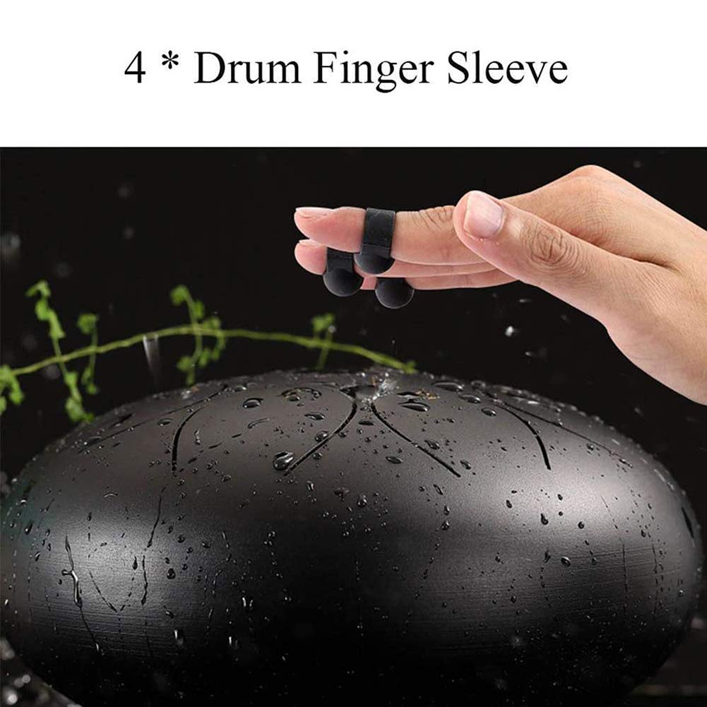 A K Akaddy 4pcs Stahlzunge Trommel Fingerpicks Silikon Gummi Handpan Fingerhülsen für die musikalische Ausbildung Konzert Mind Healing Yoga Meditation