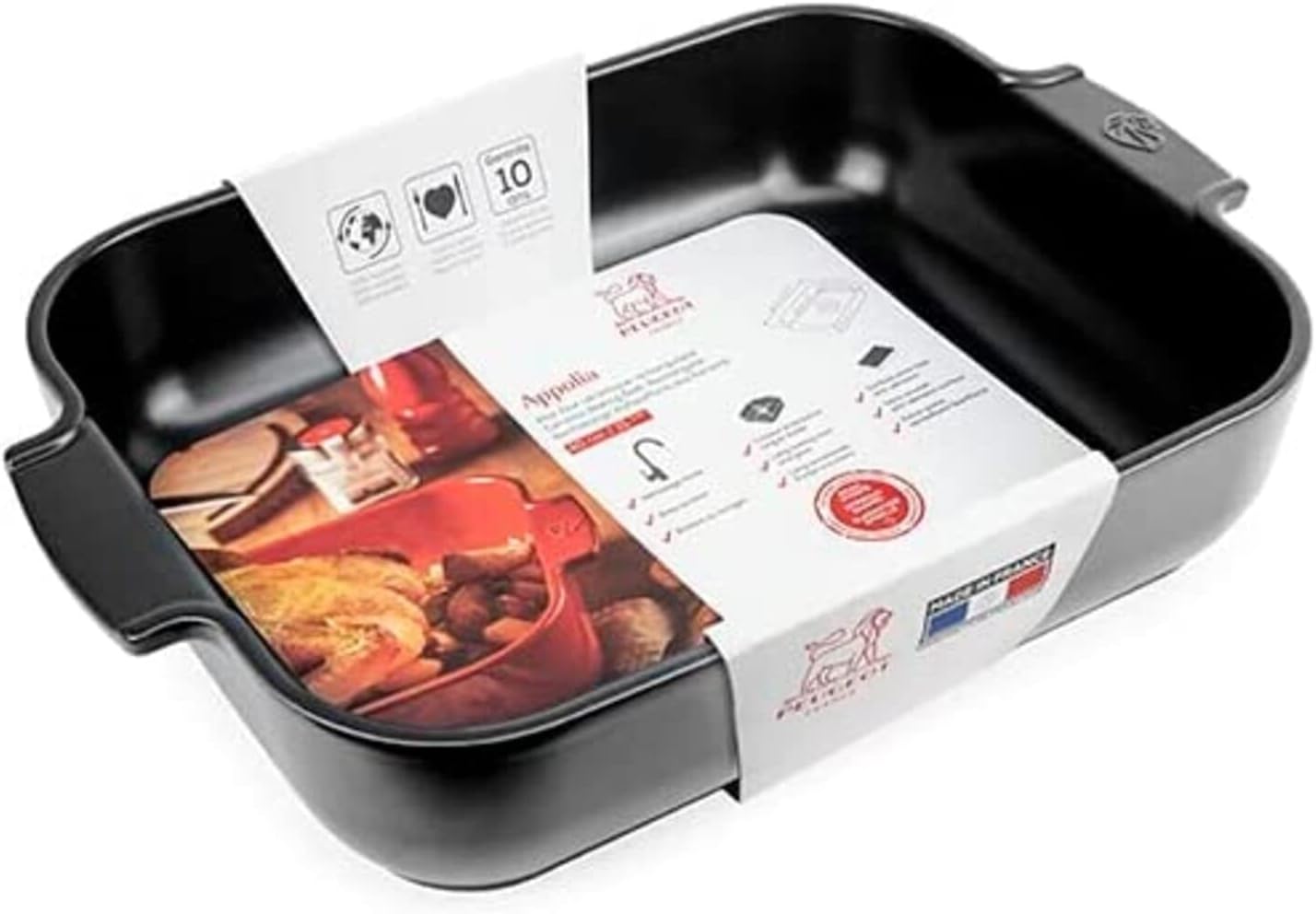 Ceramic Rectangular Baker Satin Black, 40 cm – 15.75in