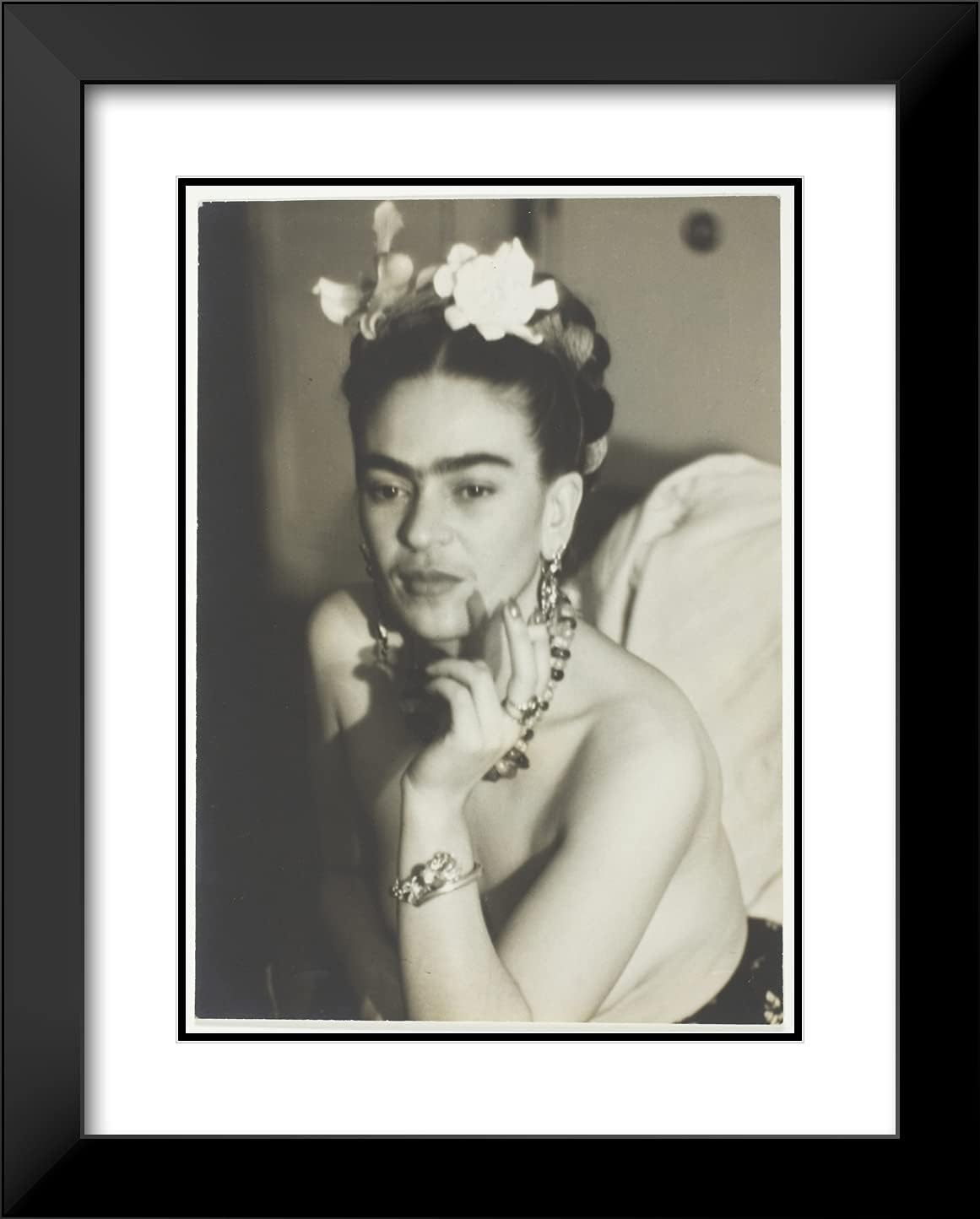 ArtDirect Anonymous 19x24 Black Modern Framed and Double Matted Art Print Titled Frida Kahlo Rivera