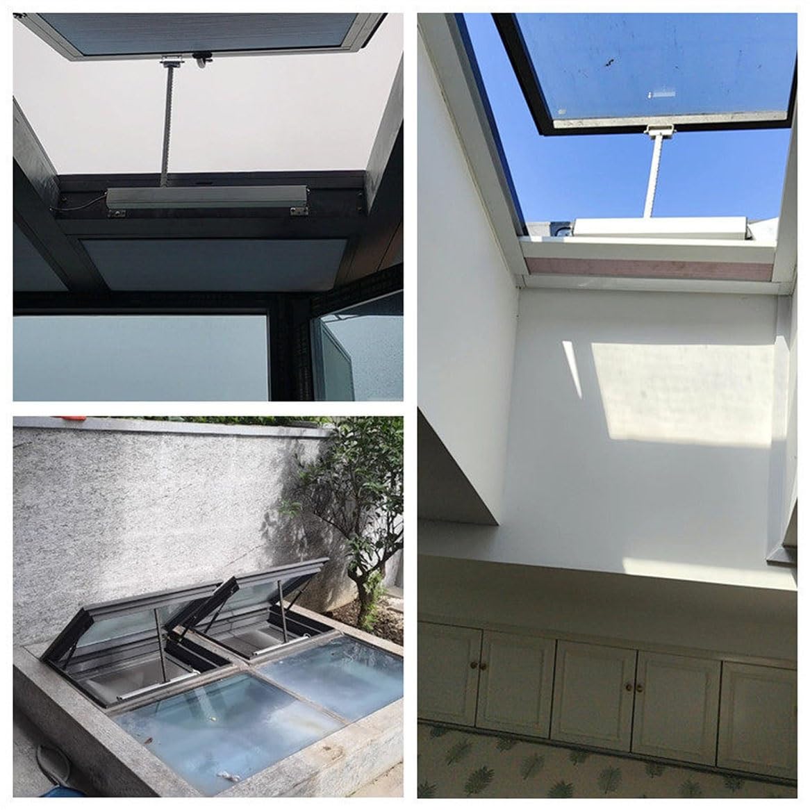 Elektrischer Ketten-Fensteröffner mit Fernbedienung & Regensensor, 300–800 mm Hub, Automatischer Fensterantrieb(300 mm Hub)