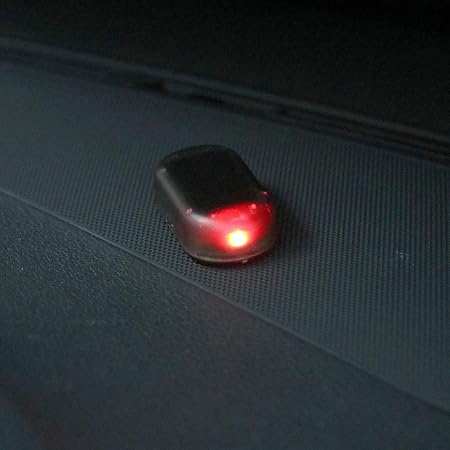 Amazon Juhon 車の太陽光発電模擬ダミーアラーム 警告盗難防止 Led点滅セキュリティライト 青 赤 バイク用ledライト 車 バイク