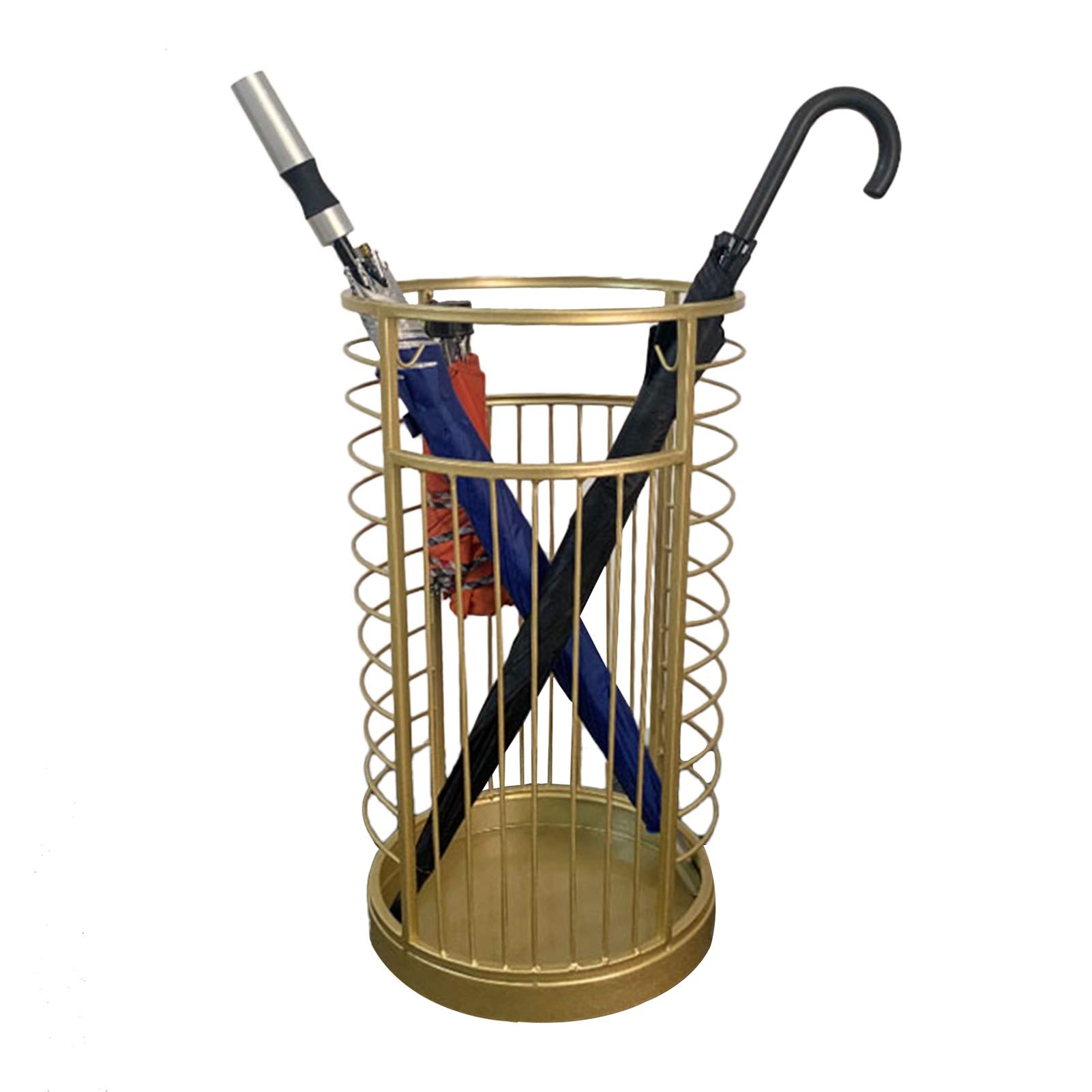 BHFPFZA Stylish Round Umbrella Stand with Hooks - Space-Saving Entryway for Home & Office - Elegant Design for Chic Storage Solutions