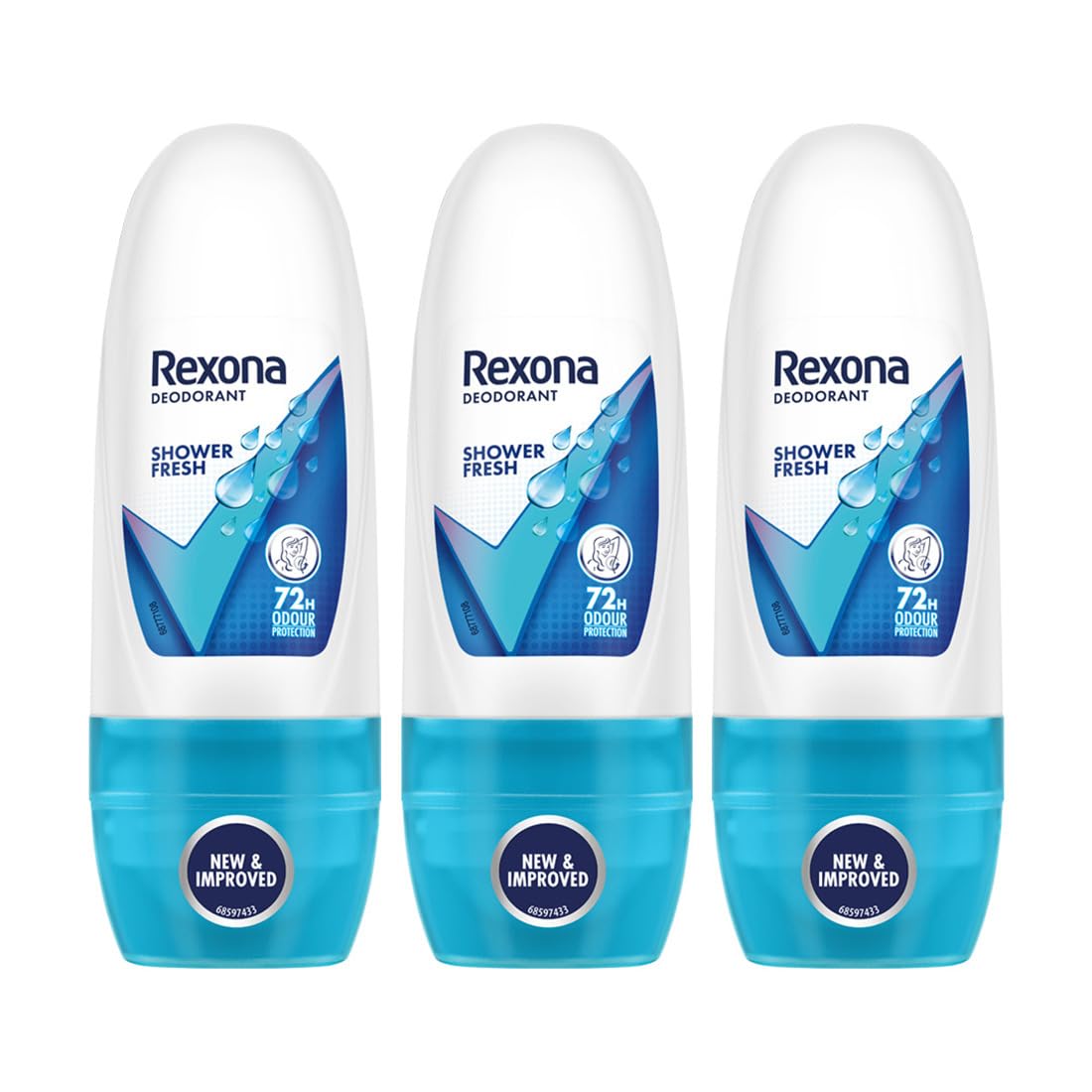 Rexona Shower Fresh Underarm Roll-On Deodorant for Women | 72 Hours Long-Lasting Odour Protection | 0% Alcohol, Safe on Skin | 25ML (Pack of 3)-picture-20