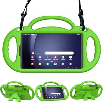 Kids Case for Samsung Galaxy Tab A11 2025 / A9 8.7 Inch 2023 SM-X110/X115/X117 & Galaxy Tab A7 Lite 8.7 Inch 2021, with Shoulder Strap, Shockproof Handle Stand Cover for Galaxy 8.7", Green