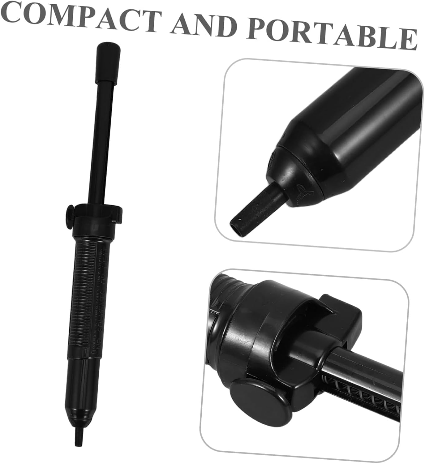 Kisangel Manual Desoldering Pump Vacuum with Ergonomic Handle and Compact Design, Black Plastic Tin Sucker Tool for Pcb Work and Small Electronics Solder Removal
