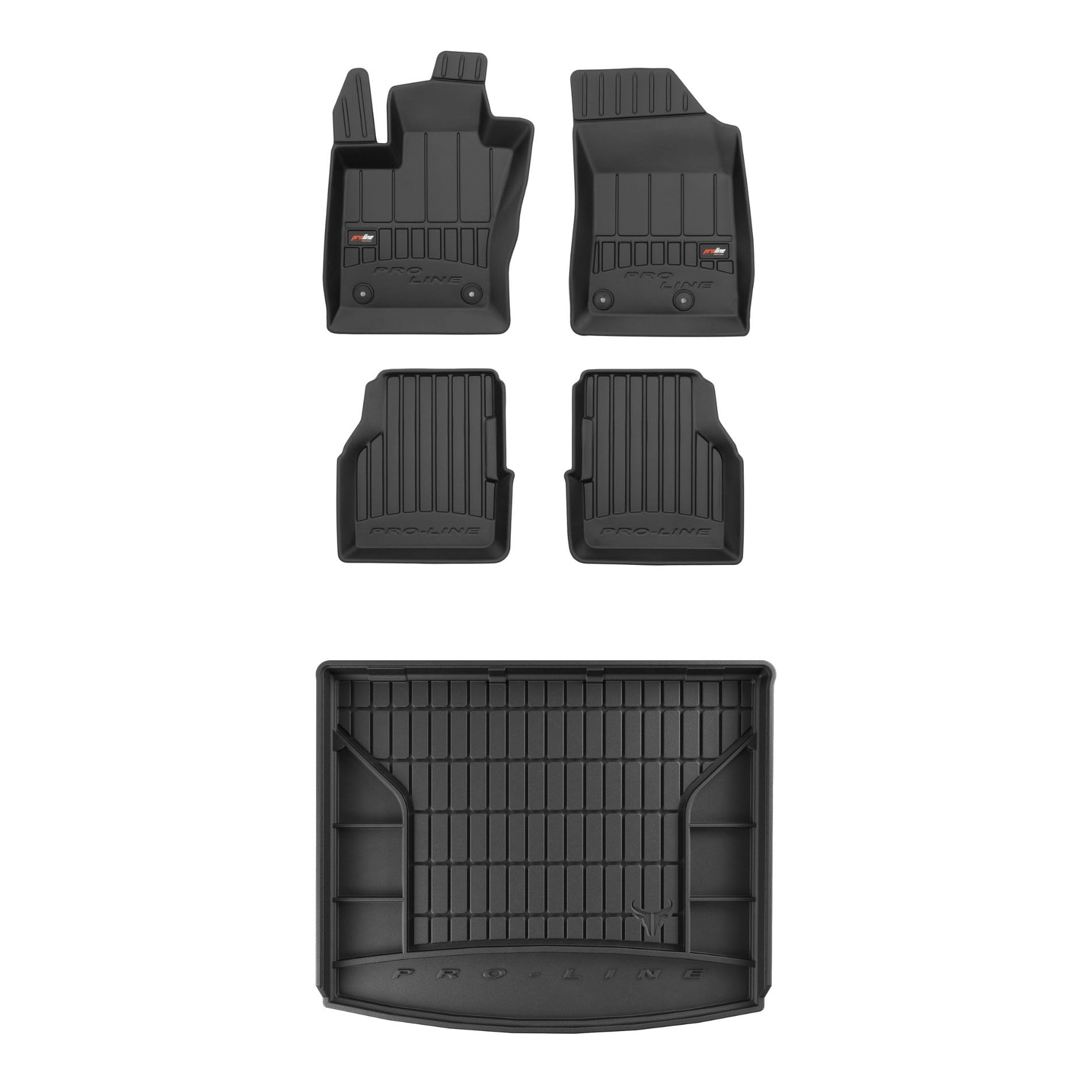 FROGUM ProLine 3D Set Esclusivo di tappetini auto per Jeep Compass II dal 2016 | Materiale TPE durevole | Bordini più alti