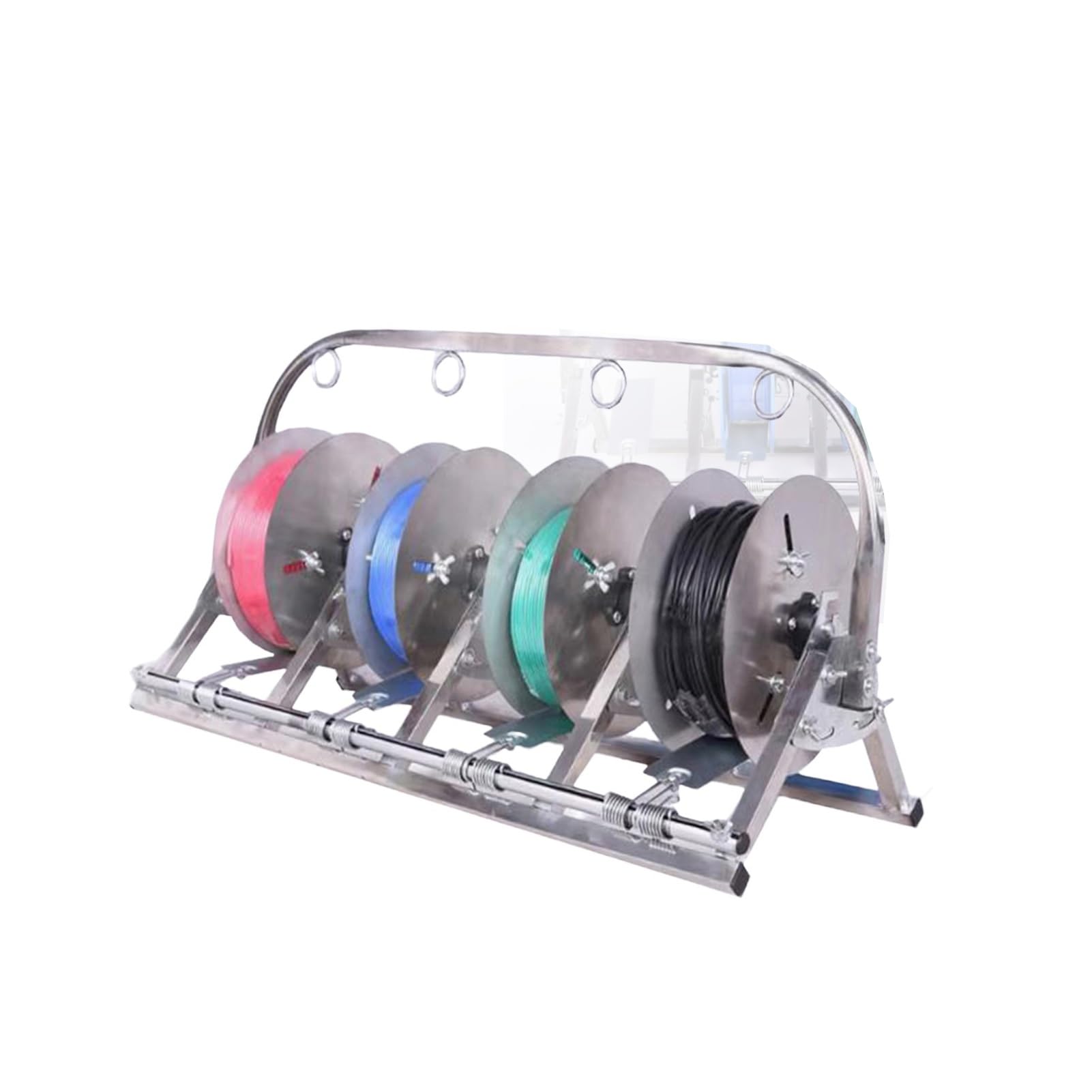 WDSOPK Wire Spool Rack with 3/4 Rods,Multi Purpose Dispenser Holds,Cable Caddy and Organizer,for Electrical Industrial (4 Rods Wire)
