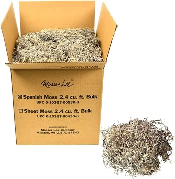 Mosser Lee Spanish Moss Natural Decorative Moss for Houseplants, Soil Cover, Crafts, Terrariums & Floral Arrangements - 2.4 Cubic Foot