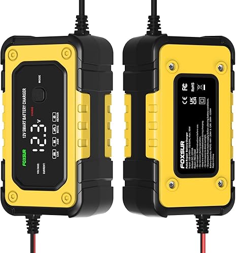 Miniatura 3 de Cargador de batería de automóvil con pantalla LED, cargador inteligente y automático para batería de ciclo profundo de gel AGM de 12 V, múltiples