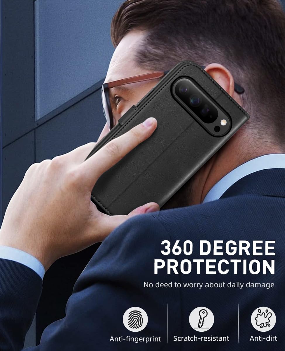 OCASE Compatible with Google Pixel 10 Pro XL Wallet Case, PU Leather Flip Folio Case with Card Holders RFID Blocking Kickstand [Shockproof TPU Inner Shell] Phone Cover 2025, Graphite