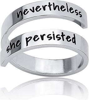Inspirational Rings for Women Statement Stainless Steel Spiral Wrap Twist Ring Encouragement Personalized Jewelry Birthday Gifts