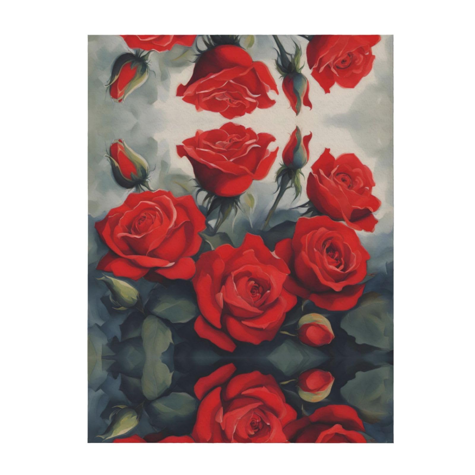 Plaid de lit roses rouges couverture douce de 152x127 cm pour vos soirées cocooning