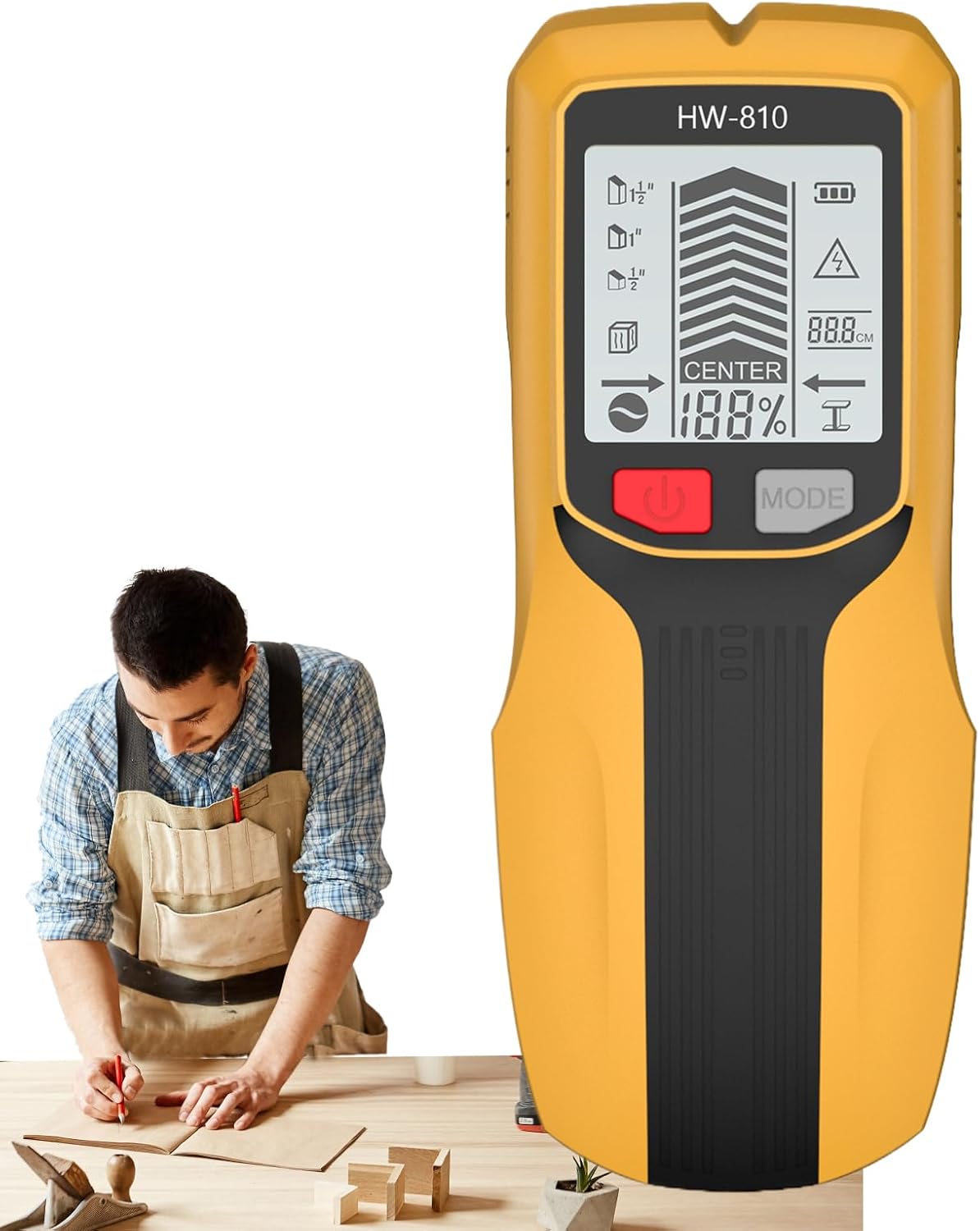Wall Detector Scanner, Multifunctional Handheld LCD Display Stud Finders Scanners, Metal Detectors for Electrical Woodworking Framing Construction Masonry Renovation Cabinet