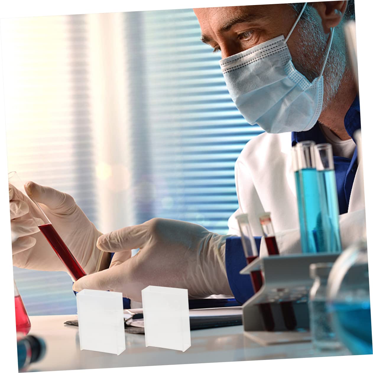 SOLUSTRE 5pezzi Laboratorio Cuvette Da Alta Trasparenza Per Spettrofotometria Compatibile Con Strumenti Di Analisi Per Settori Chimico e Farmaceutico