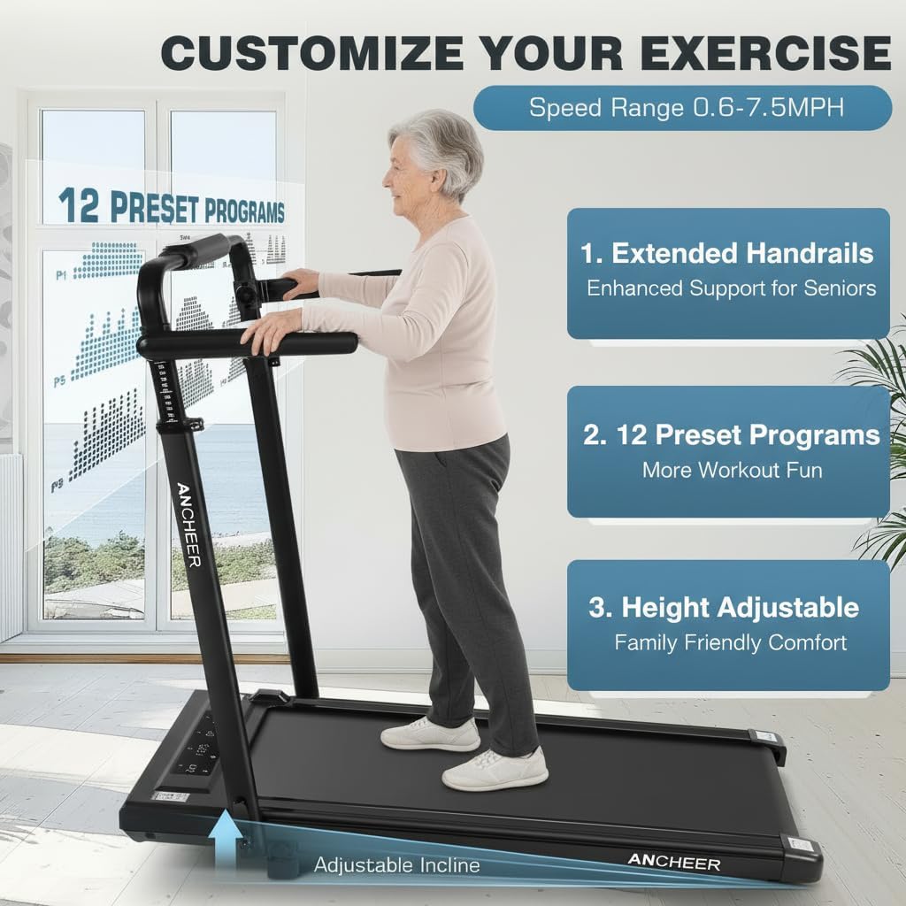 Walking Pad Treadmill with 12%/15% Incline, 8 in 1 Folding Desk Treadmill 320~450lbs Capacity for Home Office with Handle Bar, 3.5HP Under Desk Walking Pad, Remote Control