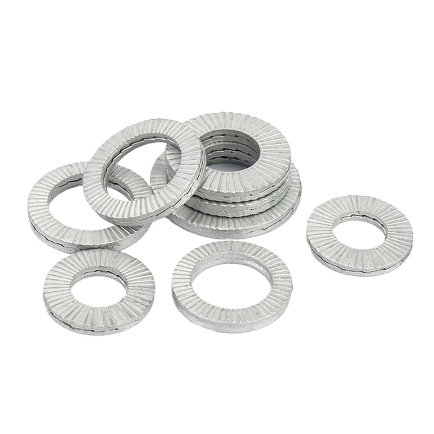 Double Layer self-Locking washers DIN25201 Double Fold Self-Lock Washer M3 M4-M90 Anti-Loosening Anti-Skid Shockproof Lock Gasket Safety Spacer(304 Stainless Steel,M3 (20Pairs))