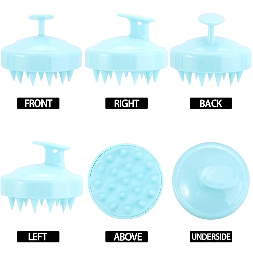 Miniatura 6 de Tecbeauty Cepillo exfoliante de silicona para el cuero cabelludo, 2 unidades, para eliminar la caspa, rojo bebé azul