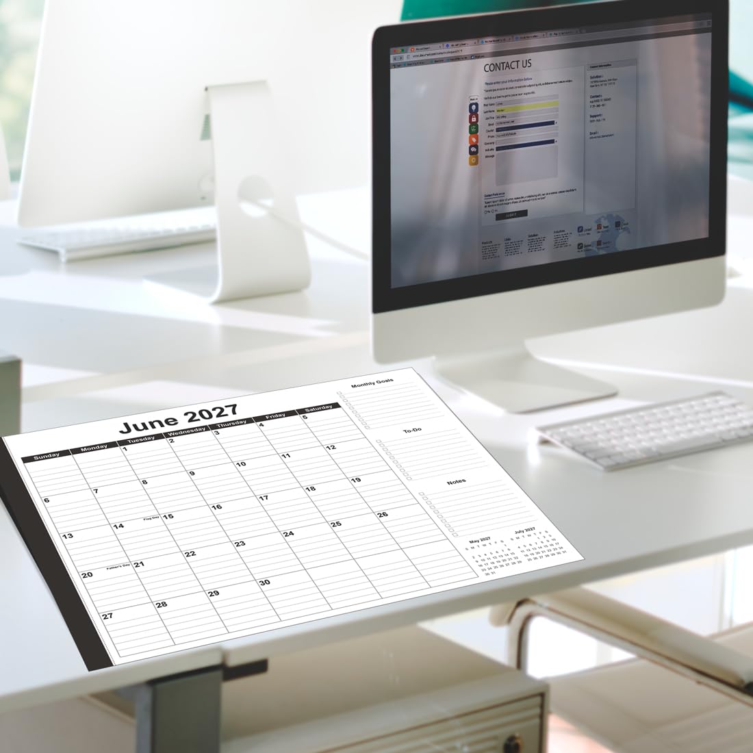 Großer Tischkalender 2024–5,143,5 – 55,9 x 43,2 cm, Tischkalender von November 2024 – Juni 2026, Schreibtisch-Pad-Kalender, perfekt für die Planung und Organisation in Ihrem Zuhause, in der Schule