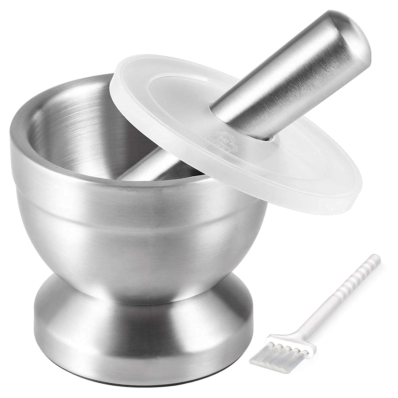 Parmedu Juego de mortero y pilón de acero inoxidable de 3.9 pulgadas