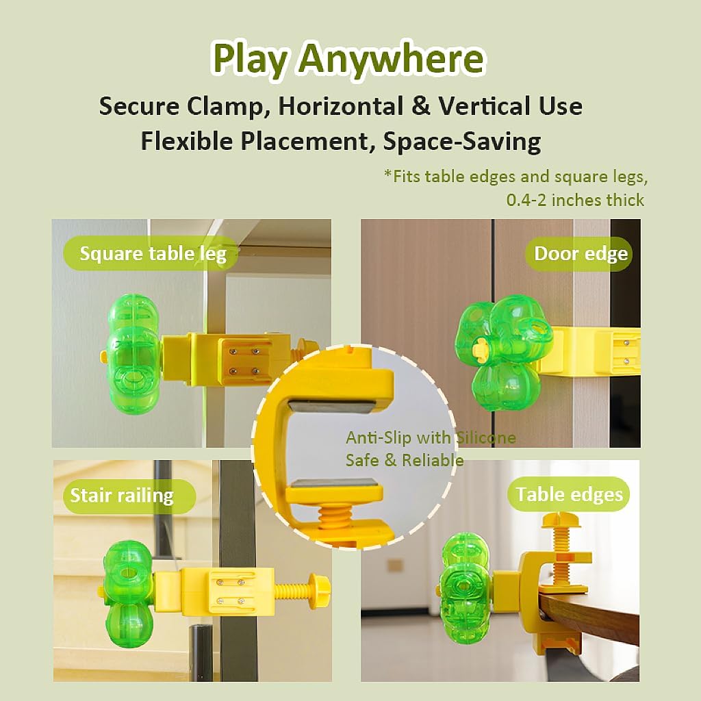 Cat Slow Feeder & Puzzle Feeder Toy, Interactive Rotating Treat Dispenser for Dry Food with Clamp Mount & 3 Adjustable Feeding Openings, Enrichment Toy for Indoor/Outdoor Cats, Small to Medium Dogs
