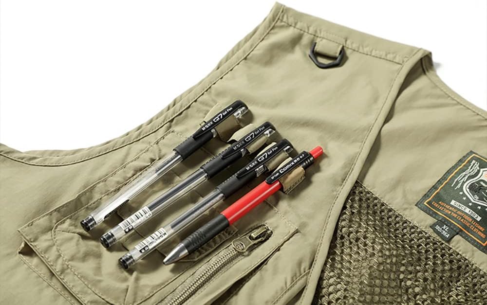 Hbufnha Mens Fishing Vest Outdoor Work Sleeveless Jacket Multi Pocket for Travel Hunting Safari