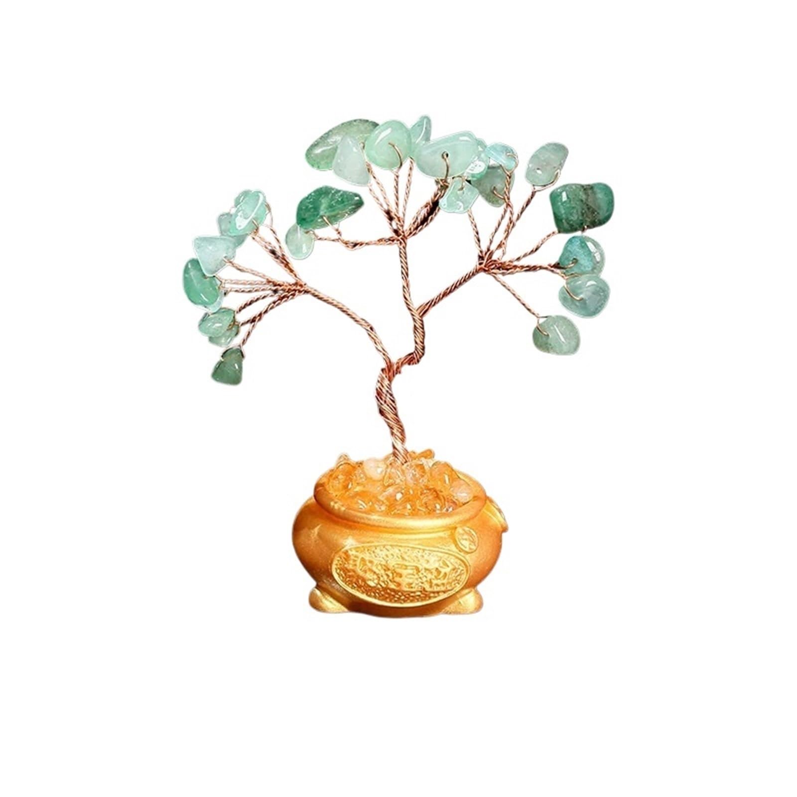 Dazhua 1pc Natural Gravel Stone Tree - Healing Gemstone Decor For Home And Office(Green aventurine)