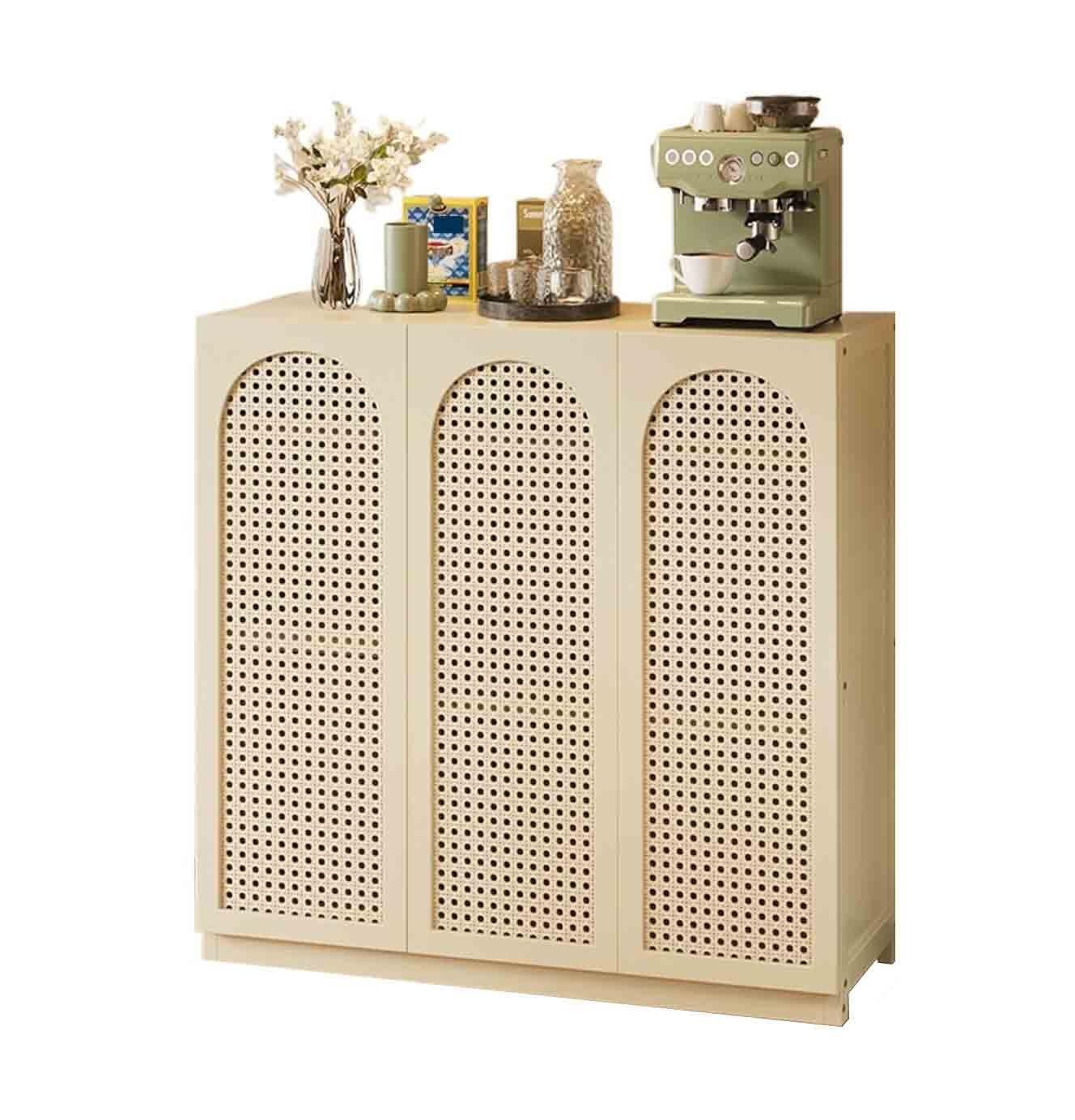 Armadio cucina Credenza da cucina retrò, soggiorno, ripostiglio, a pavimento stoccaggio(Bianco)