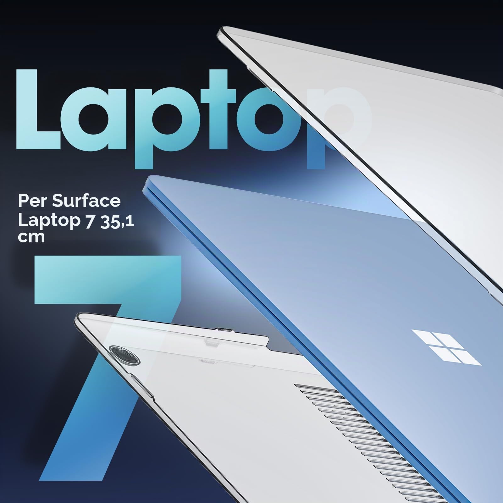 ProCase Cover Microsoft Surface Laptop 7 13,8 pollici, Custodia Duro Ultra Sottile per Surface Laptop 7 Generazione 2024 -Cristallo
