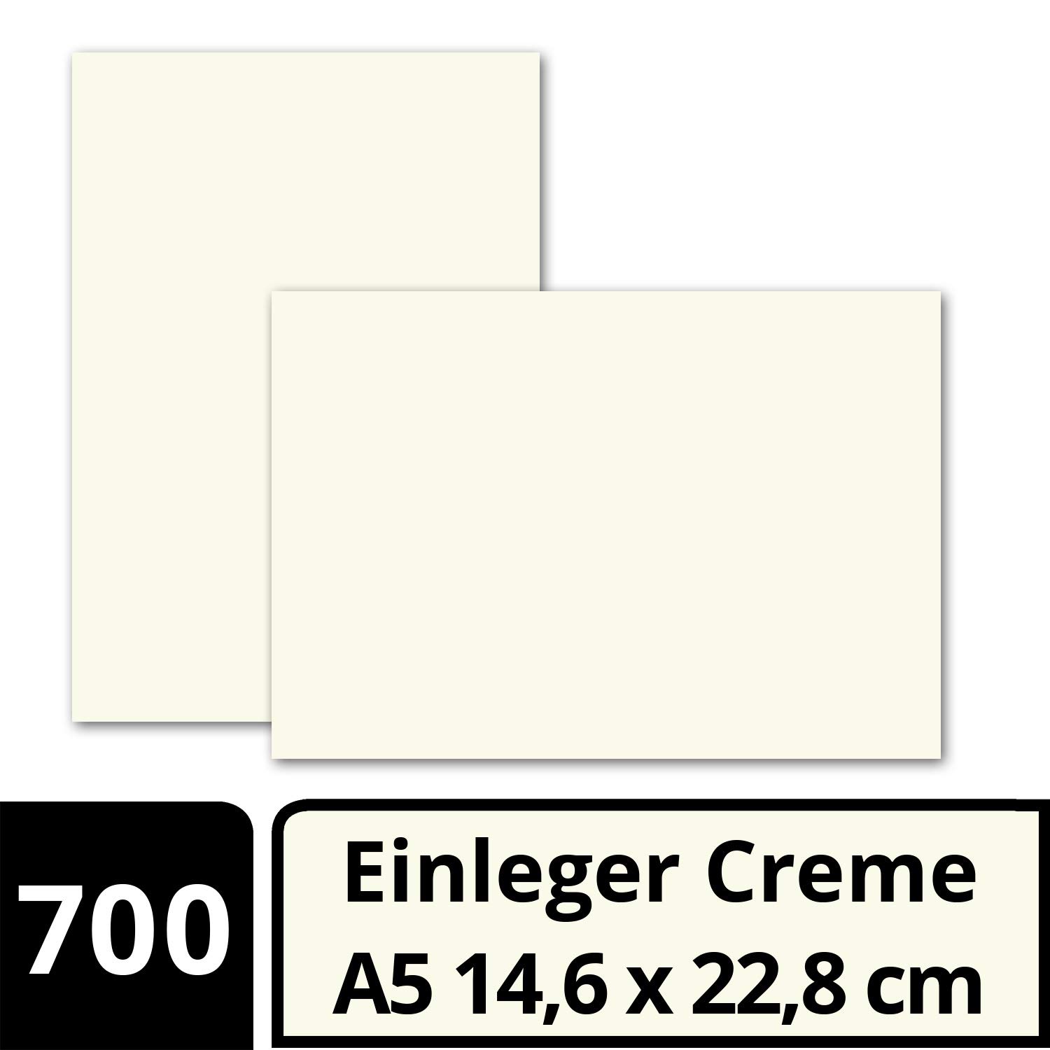 Gustav Neuser® prosty papier do kartek składanych A6 – naturalny biały – 146 x 228 mm (14,6 x 22,8 cm) – bez zagięć – wysokiej jakości papier matowy firmy Gustav Neuser®, 700 x
