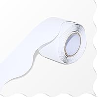 Vista 17 de Bordes de tablón de anuncios de 60 pies, borde ondulado verde puro con diseño de línea ondulada para decoración de escuela, aula y oficinas