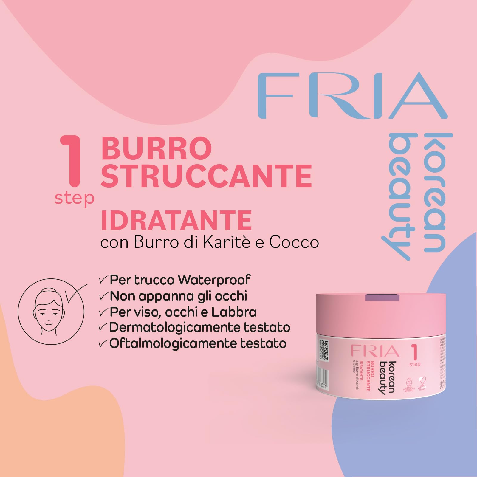 Fria Korean Beauty Burro Struccante Idratante con Burro di Karité e Cocco, Rimuove il Trucco Waterproof, Testato su Occhi e Pelli Sensibili, Delicato su Occhi e Ciglia, Confezione da 80ml - 4