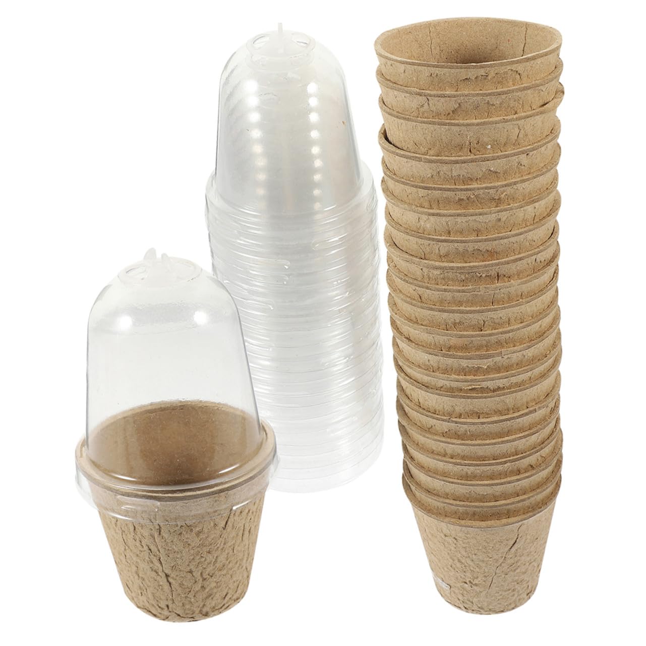 40 Pièces Pots de Semis Ronds Pâte de Papier Pots de Pépinière pour Démarrage de Semences Adaptés Culture Intérieure et Aux Projets Éducatifs