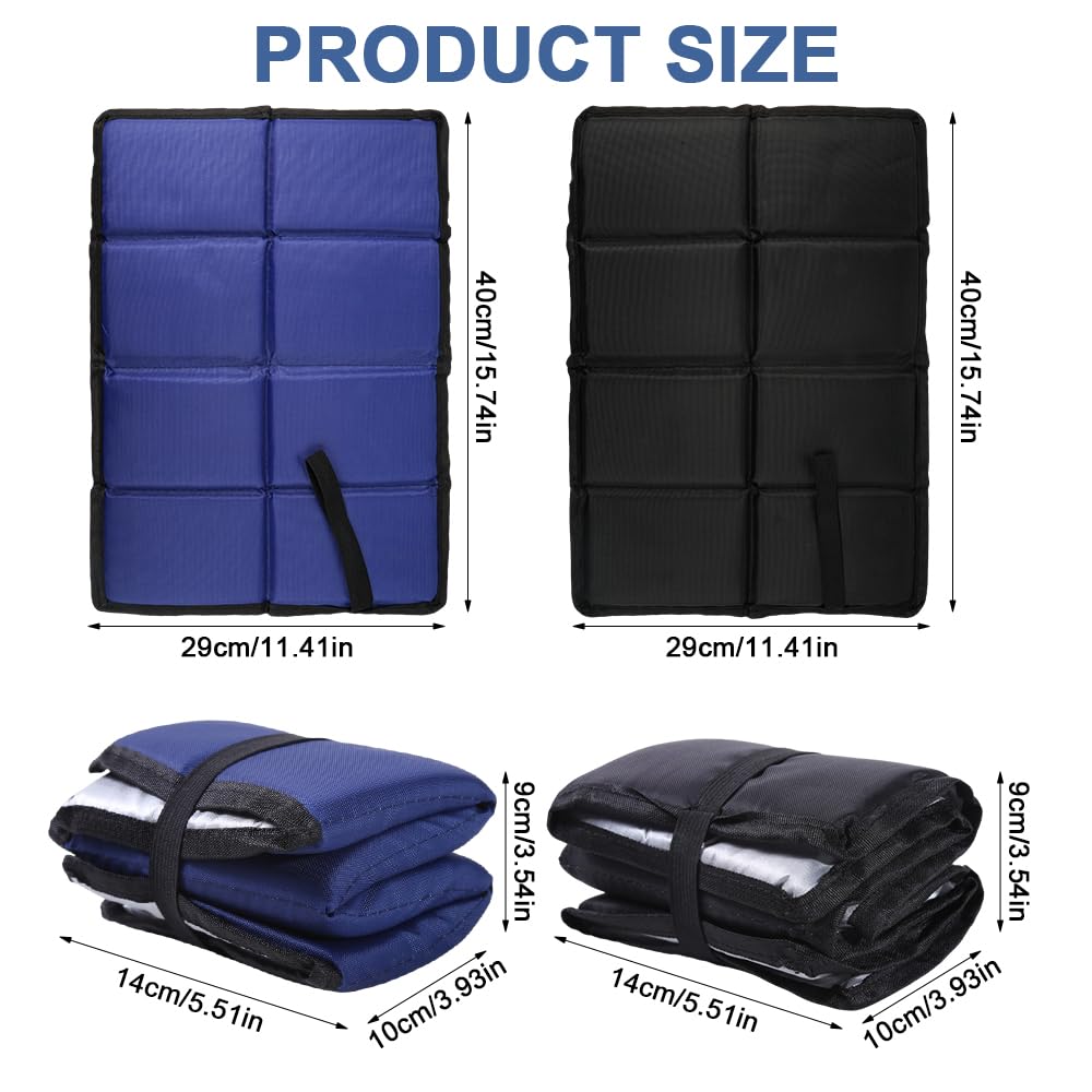 2-pack outdoor zitkussens Thermo zitkussen Outdoor opvouwbare zitondersteuning zitmat Waterdicht, gemaakt van Oxford-stof, met 2 opbergzakken voor outdoor speelplaats camping wandelen picknick 39*30cm