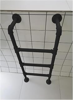 Step Climb Ladder Ladder for Egress Basement, 1m 1.2m 1.5m 1.8m 2m 2.3m Climbing Window Well Escape Ladder for Emergency Home Safety, Loads 330kg(Black,4.6FT/140cm/55.2IN)