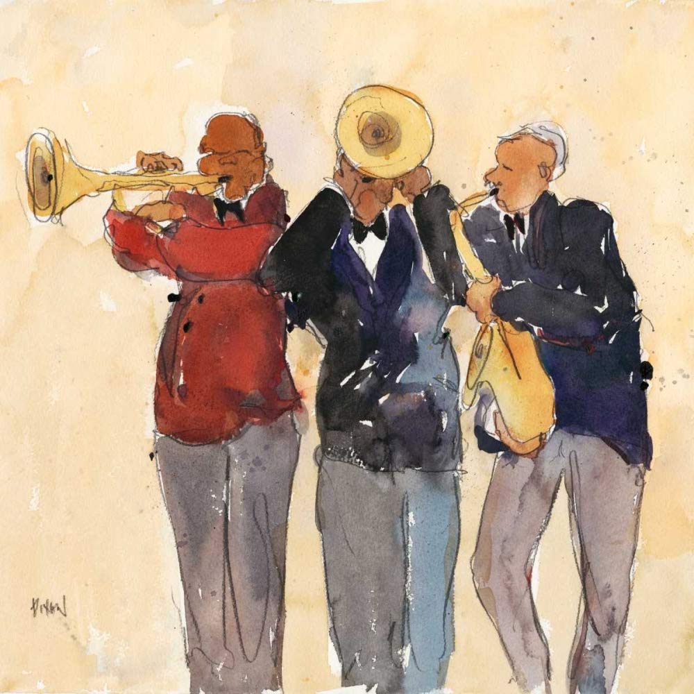 TELA CON AMERICAN-BOX Jazz Trio II Dixon Samuel - Musica quadrata Stampa artistica Immagine arte stampa telaio tela cornice cornice cornice galleggiante 24_X_24_in