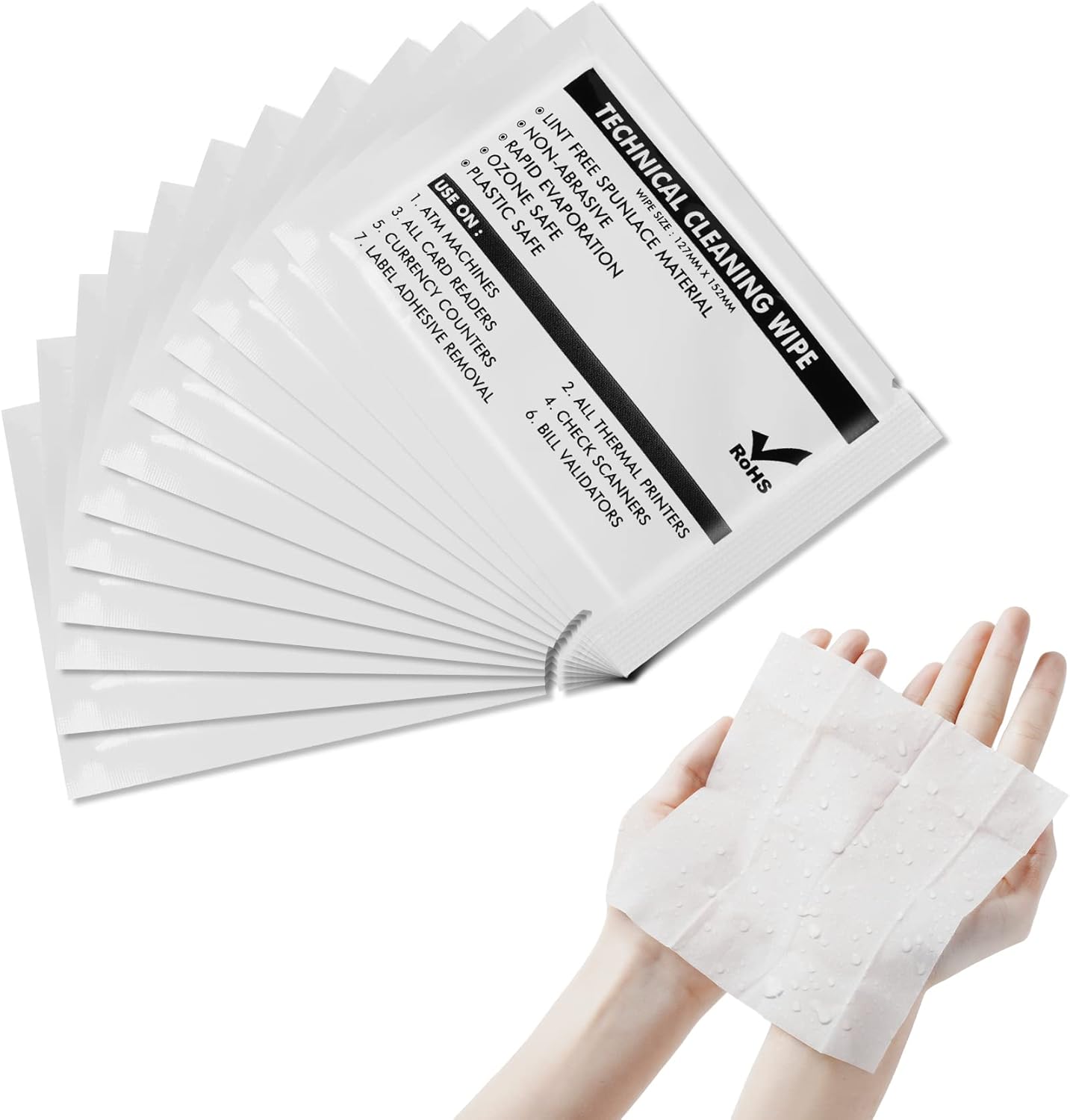 99.9% Technical Prep Pads 5.7"×5.9" Multi-Purpose Large Non Woven Handy Wipes Cleaning for Surfaces/Electronics/Industrial/Thermal Paste Remover, etc, 30/Box