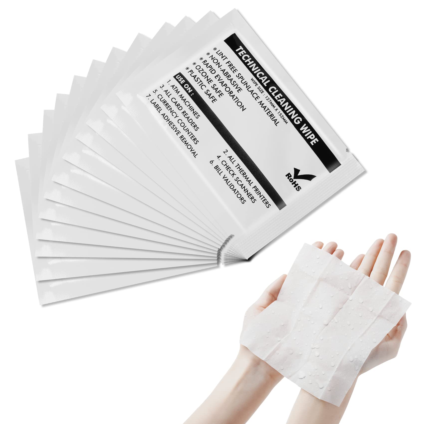 99.9% Technical Prep Pads 5.7"×5.9" Multi-Purpose Large Non Woven Handy Wipes Cleaning for Surfaces/Electronics/Industrial/Thermal Paste Remover, etc,