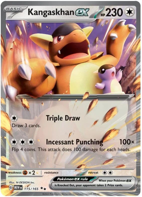 Kangaskhan ex 115/165 Double Rare Pokemon Card (Pokemon SV 151) + 1x TitanCards® Toploader