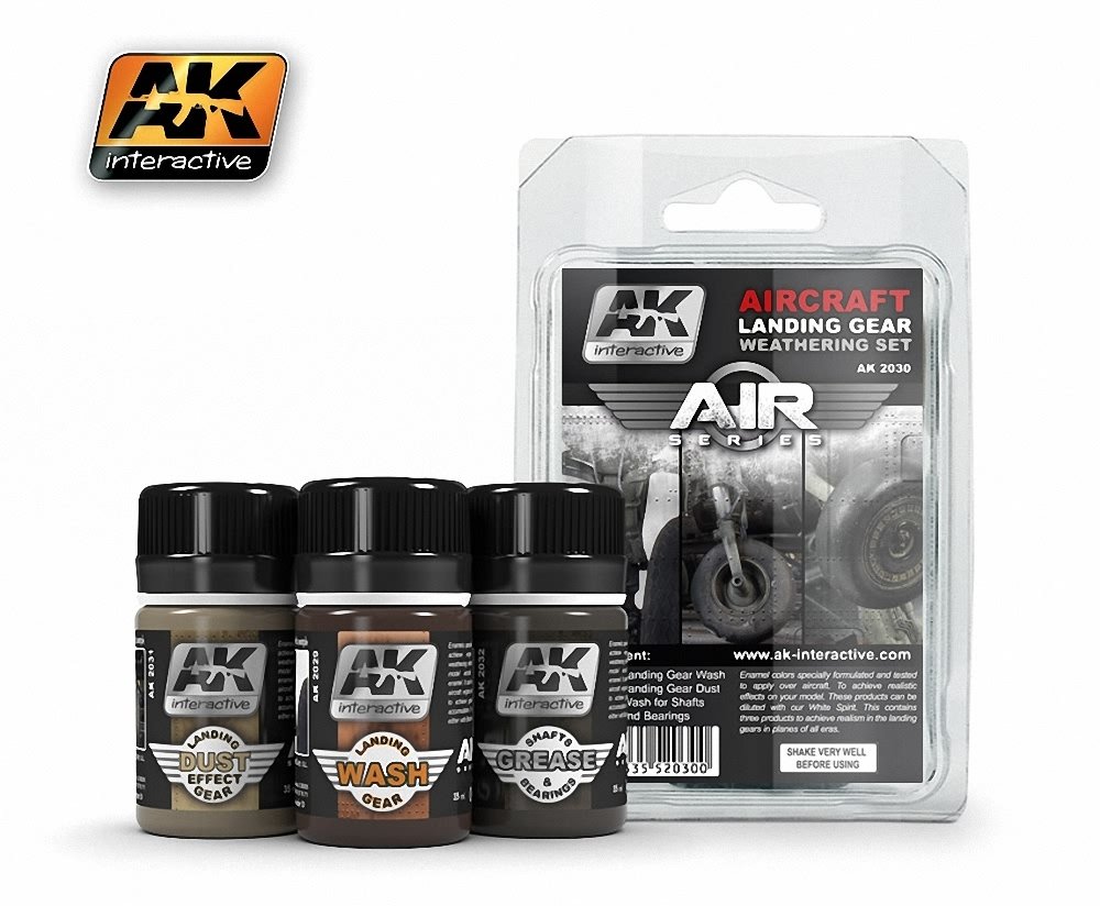 AK Interactive Aircraft Landing Gear Weathering Set - Plastic Model Paints & Accessories # 2030