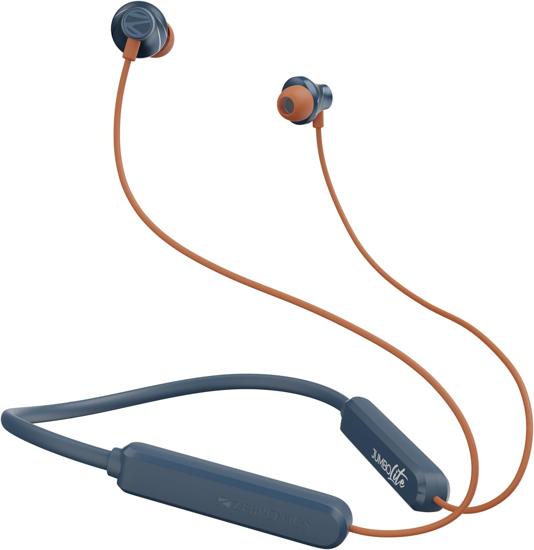 Jumbo LITE with 70 Hours Backup, Bluetooth v5.2 Wireless in Ear Neckband, Fast Charging, ENC Calling, Gaming Mode (Upto 50ms), Voice Assistant, Dual Pairing, Splash Proof, and Type C (Navy)