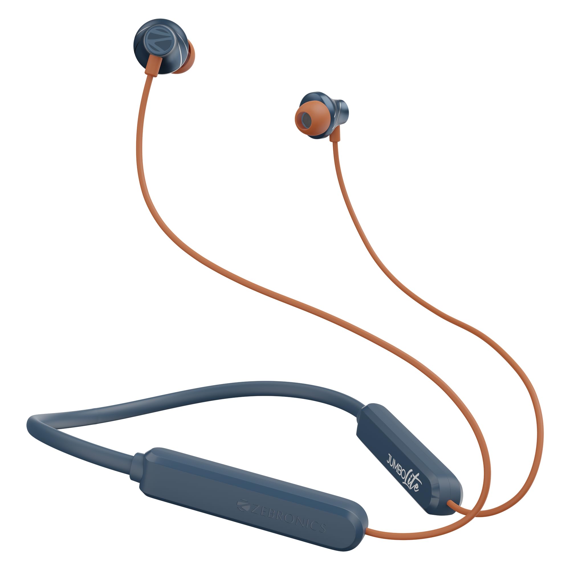 ZEBRONICS Jumbo LITE with 70 Hours Backup, Bluetooth v5.2 Wireless in Ear Neckband, Fast Charging, ENC Calling, Gaming Mode (Upto 50ms), Voice Assistant, Dual Pairing, Splash Proof, and Type C (Navy)-picture-18