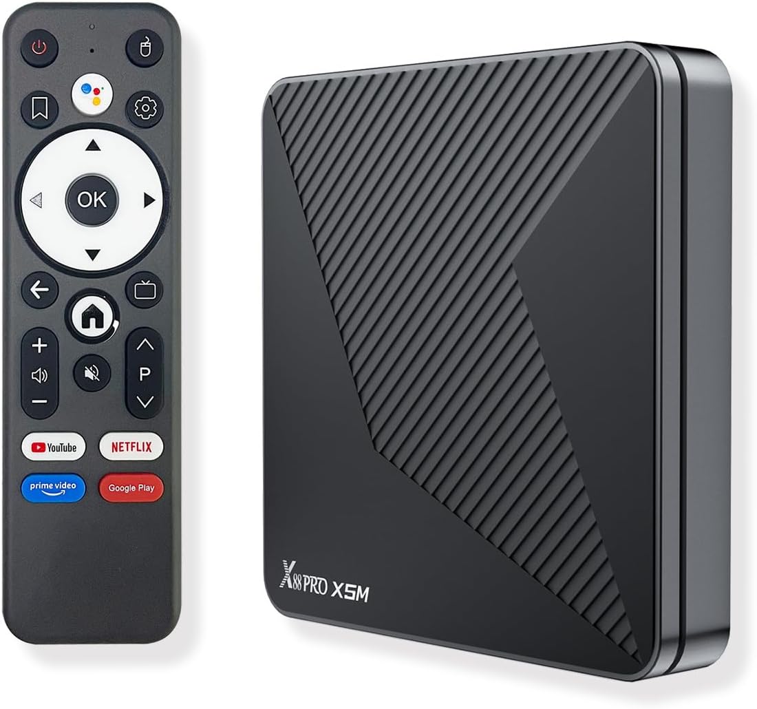 Android TV Box 14.0, 2026 NEW Android Box S905X5M 4GB RAM 32GB ROM Support Dual-WiFi 2.4G/5.8G WIFI6 3D 4K HDR10+ BT5.0 with Voice Remote Control