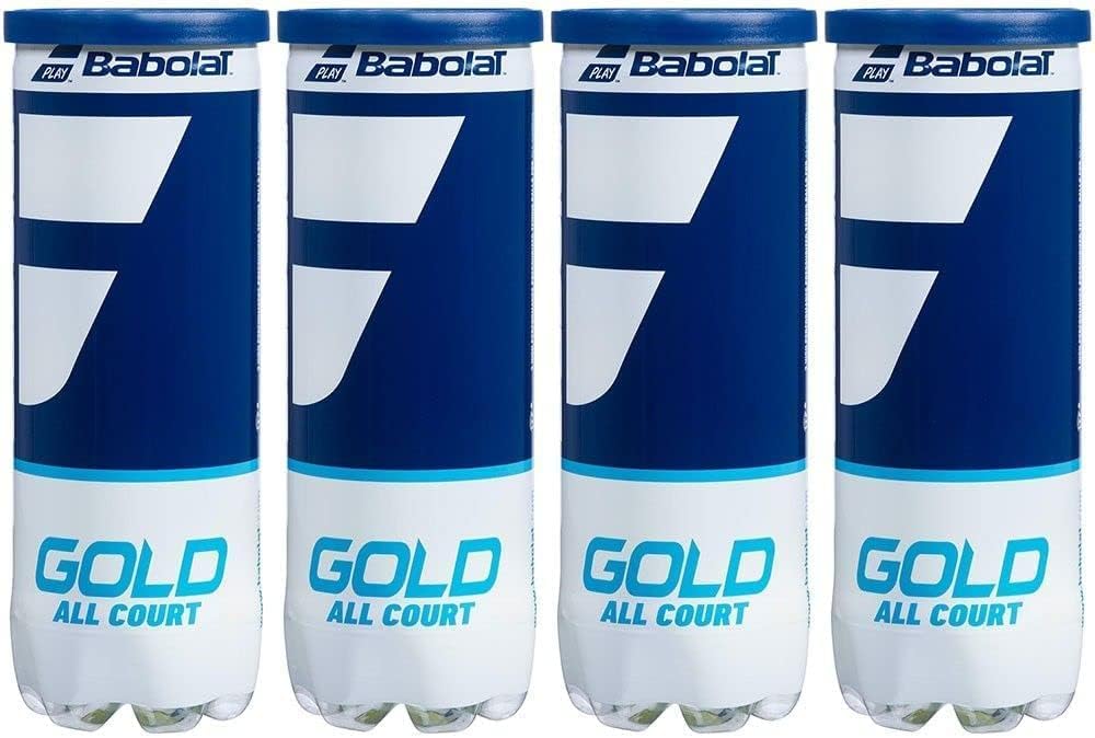 Babolat Gold All Court Tennis Balls, 4 Cans, 12 Balls