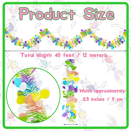 Easter Tinsel Garland,40 Feet Metallic Glitter Garlands,Mixed Color Chunky Garlands Hanging Decorations For Easter,Party Decor #TOP1