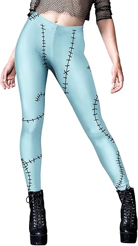 AOBUTE Leggings de Halloween elásticos estampados para mujer