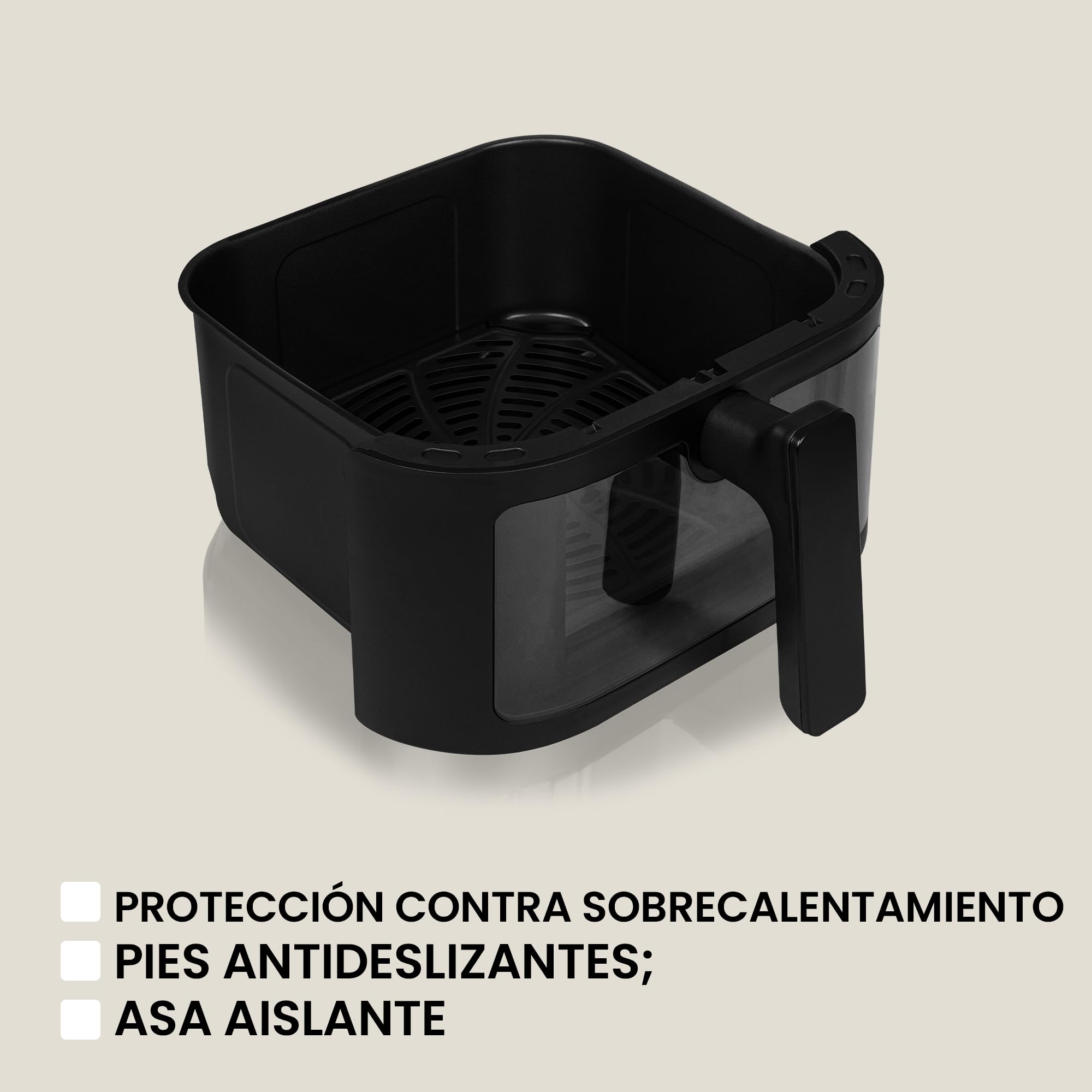 Freidora de Aire Zeegma Knapper Chef 6,5L - Cocina Saludable sin Aceite con 10 Programas Automáticos, 1600W, Calentamiento Rápido en 60s, Pantalla Táctil LCD, Fácil de Limpiar