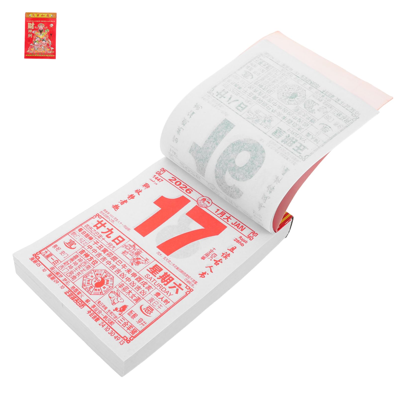 SHINEOFI Tearable Chinese Hanging Calendar Traditional Feng Shui Horse Year Planner for Home Office Decor Daily Rituals with Lunar Phases Auspicious Dates Versatile Yearly Calendar